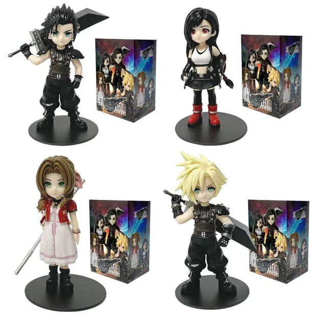 Premium 11-12cm PVC Figure Set - Cloud Strife, Tifa Lockhart, Aerith & Zack Fair - Perfect for Anime Collectors & Gift Giving - Creatique