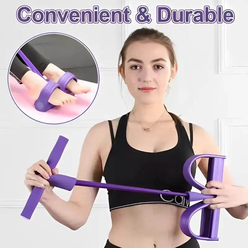 Versatile Four-Tube Pedal Tensioner – Home Fitness Equipment for Yoga & Abdominal Strengthening with Elastic Resistance Bands - Creatique