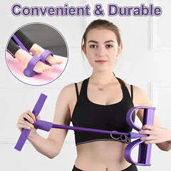 Versatile Four-Tube Pedal Tensioner – Home Fitness Equipment for Yoga & Abdominal Strengthening with Elastic Resistance Bands - Creatique