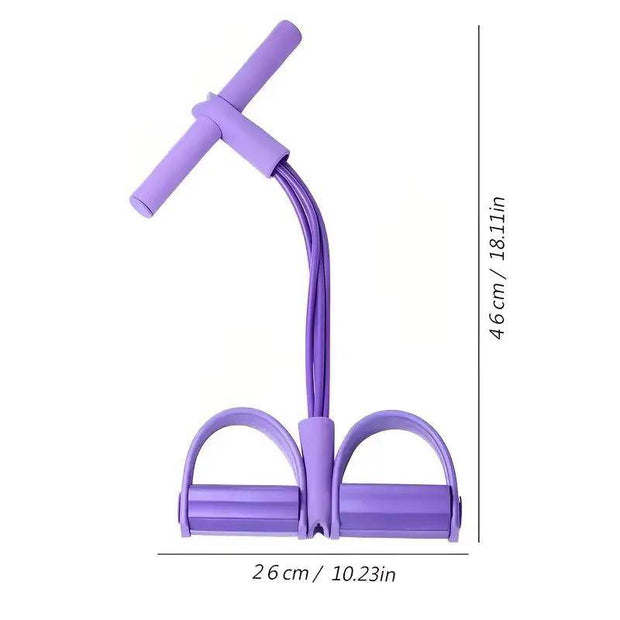 Versatile Four-Tube Pedal Tensioner – Home Fitness Equipment for Yoga & Abdominal Strengthening with Elastic Resistance Bands - Creatique