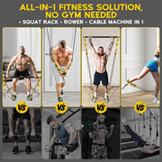 Pilates Equipment, Portable Pilates Bar Kit with Resistance Bands, Professional Adjustable Heavy Duty Squat Workout Equipment for Men, Home Gym Muscle Strength Training, Full Body Exercise - Creatique