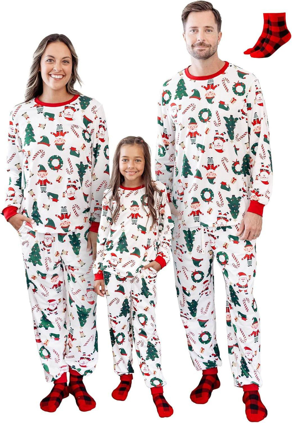 Christmas Family Matching Pajama Sets Includes Christmas Socks - Perfect for Family Photos & Holiday Celebrations - Creatique