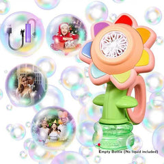 Sunflower Bubble Machine for Kids Automatic Flower Bubble Toy with Light for Toddlers Bubble Maker Blower for Kids Outdoor Toys - Creatique