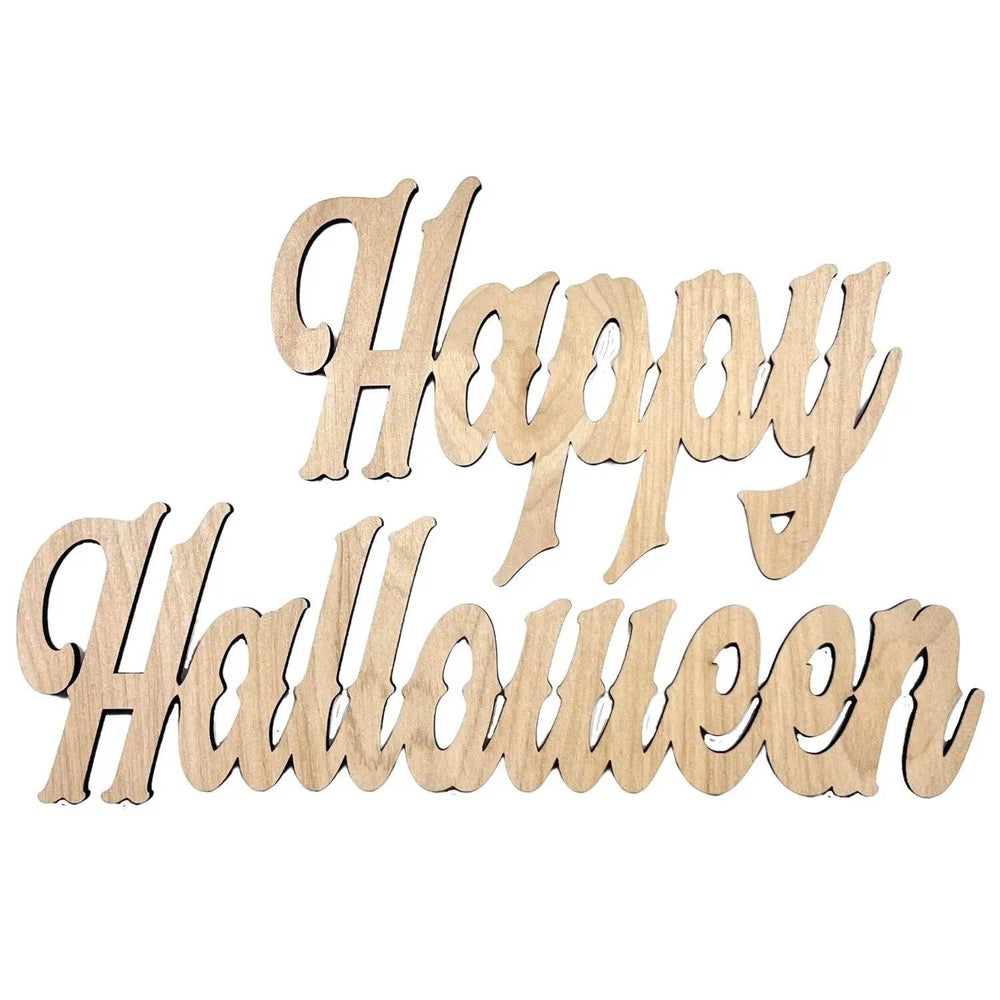 Happy Halloween Birch Wood Sign - Creatique