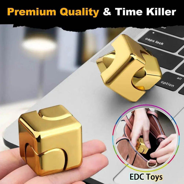 Portable Alloy Cube Spinner – Stress Relief Gyroscope - Creatique