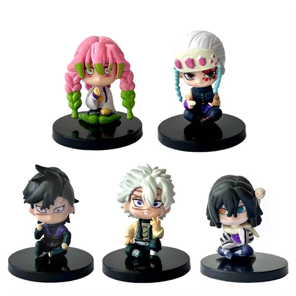 Demon Slayer Q Posket Mini Figurine Sets - Kimetsu No Yaiba PVC Dolls for Desktop Decor - Available in 5, 10, 12, and 15 Pieces! - Creatique