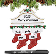 Personalized Christmas Ornaments 2025 Family of 2/3/4/5/6 Custom Christmas Ornament with Names Customized Family Ornaments for Christmas Tree Decoration Customized Gifts, Family of 5 - Creatique