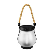Solar Flame Lamp Rechargeable Hanging Courtyard Decoration Garden Lantern Lighting Lamp with Hemp Rope Outdoor Camping Lamp - Creatique