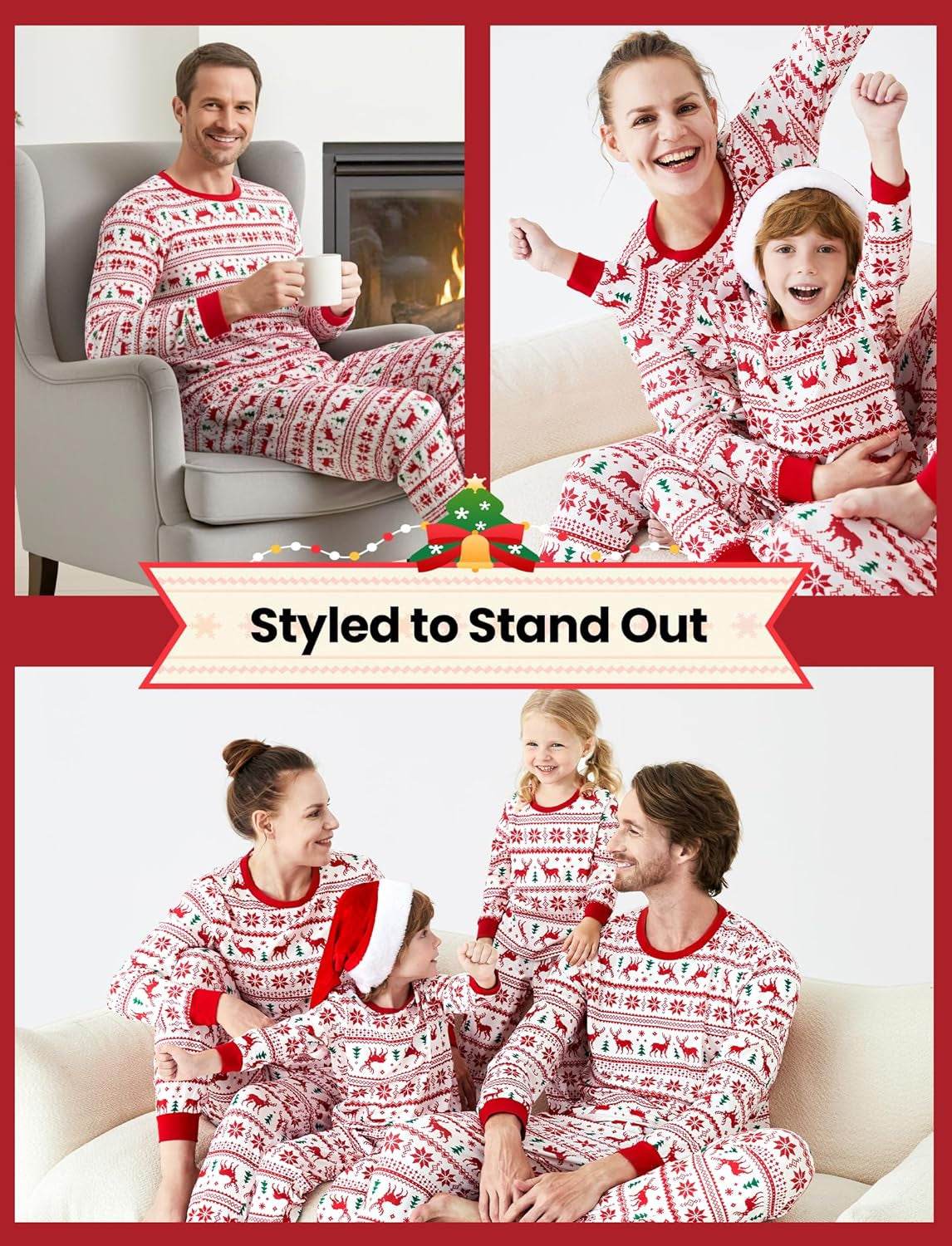 Christmas Family Matching Pajama Sets Includes Christmas Socks - Perfect for Family Photos & Holiday Celebrations - Creatique