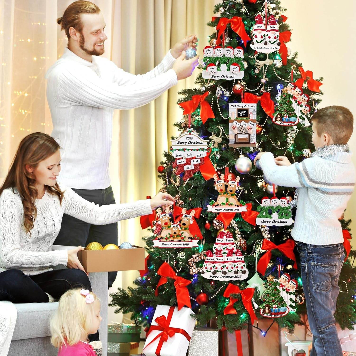 Personalized Christmas Ornaments 2025 – Custom Family Ornaments with Names for Holiday Decor - Creatique