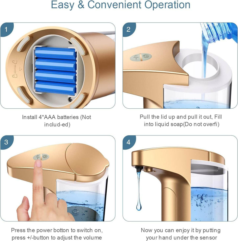 370Ml Touch-Free Battery Operated Electric Automatic Liquid Soap Dispenser - Creatique