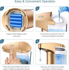 370Ml Touch-Free Battery Operated Electric Automatic Liquid Soap Dispenser - Creatique