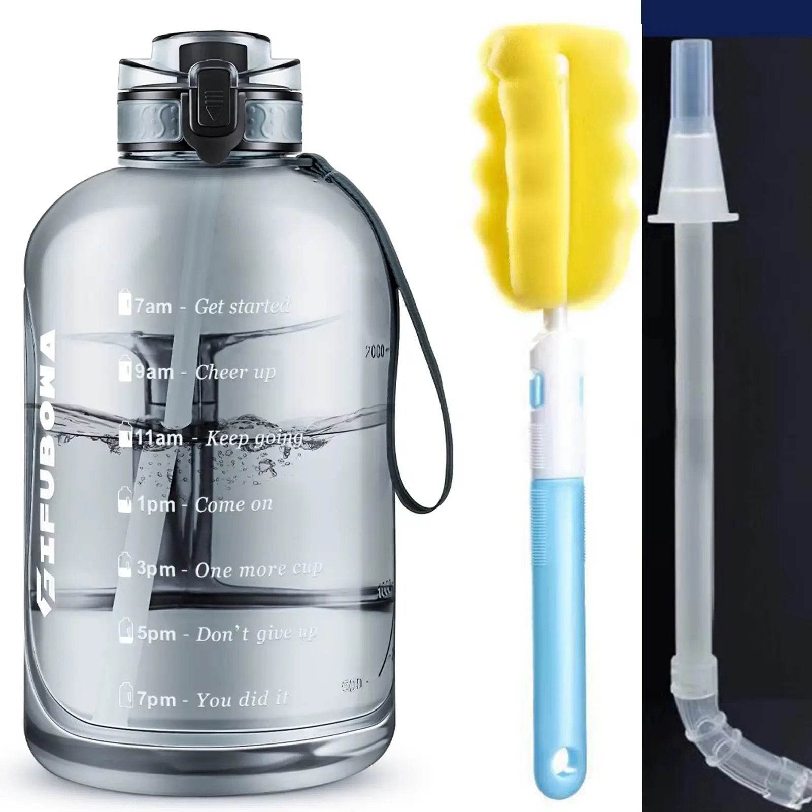 Motivational 3L Water Bottle with Straw & Handle - Leak Proof, BPA Free, Perfect for Active Men & Women - Creatique