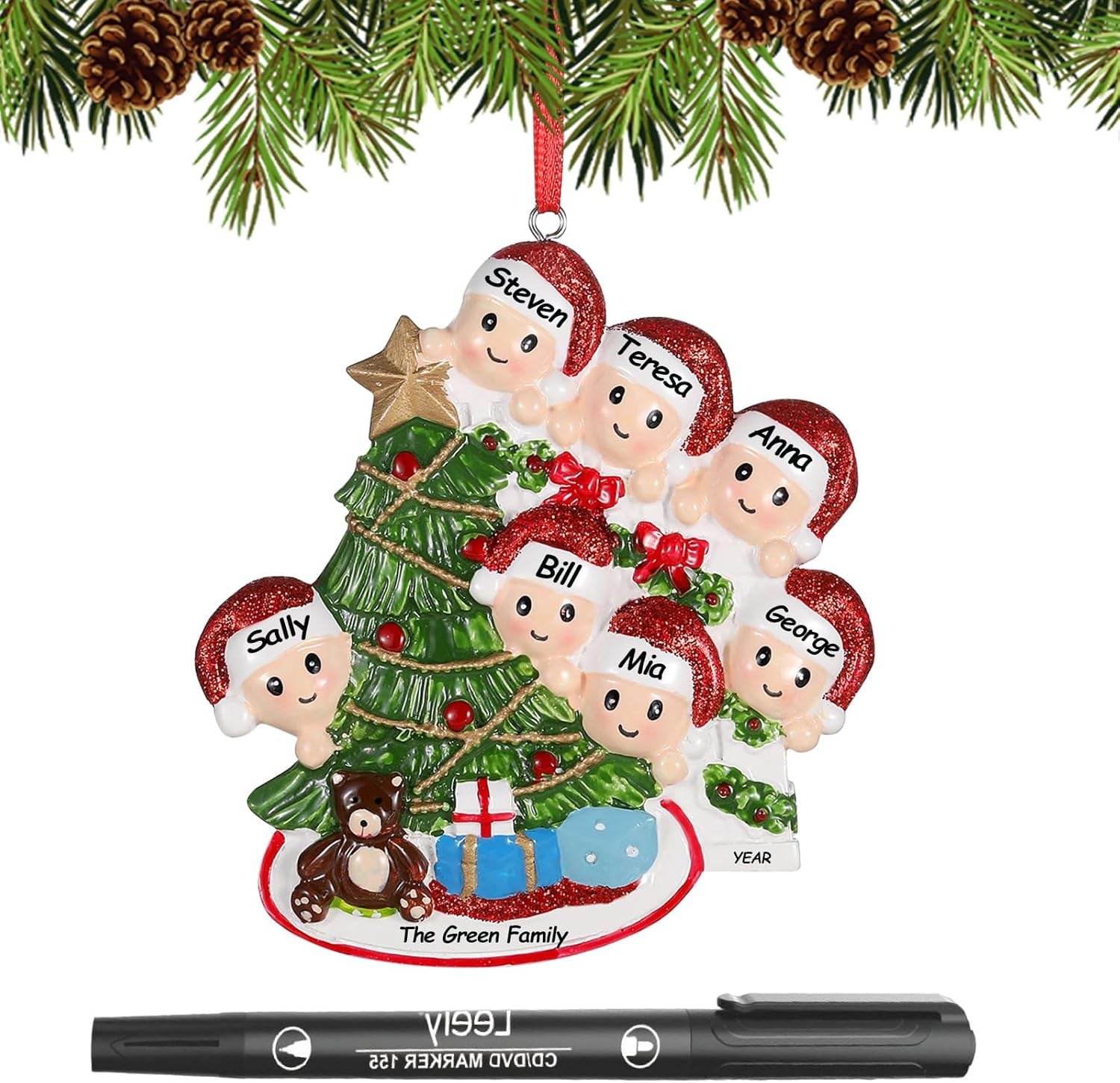 Personalized Christmas Ornaments 2025 – Custom Family Ornaments with Names for Holiday Decor - Creatique