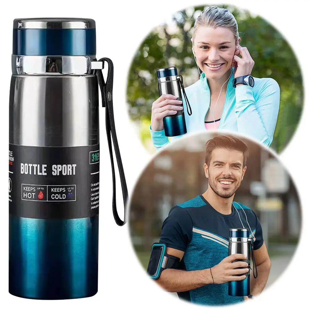 1L Insulated Stainless Steel Water Bottle with Handle - Perfect for Hot & Cold Drinks On-the-Go - Creatique
