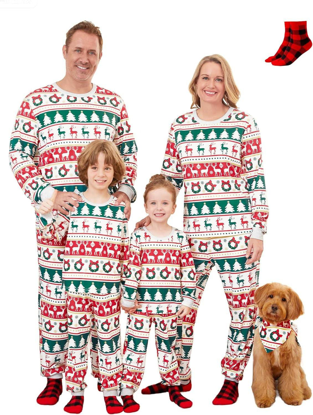 Christmas Family Matching Pajama Sets Includes Christmas Socks - Perfect for Family Photos & Holiday Celebrations - Creatique