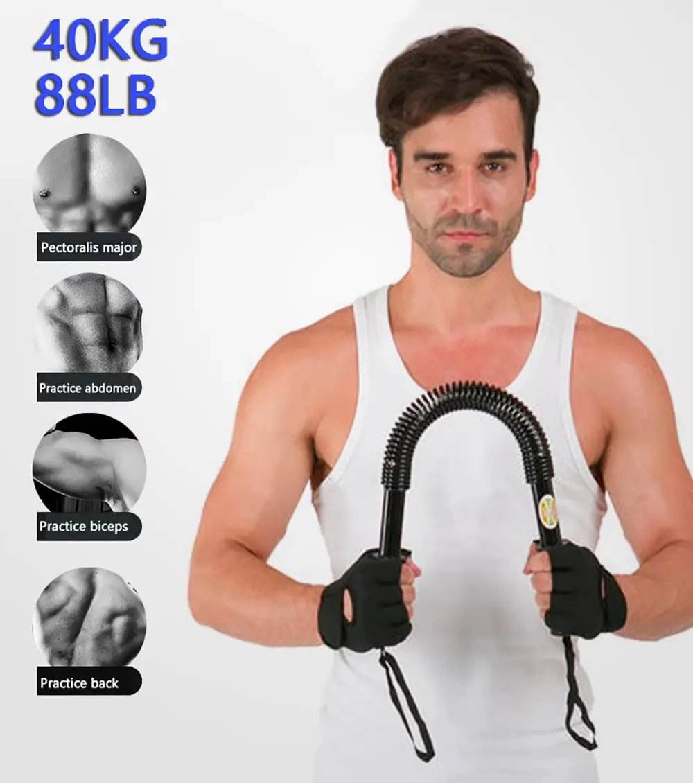 Transform Your Upper Body Strength with the Ultimate 40KG Heavy Duty Spring Chest Power Twister - Creatique