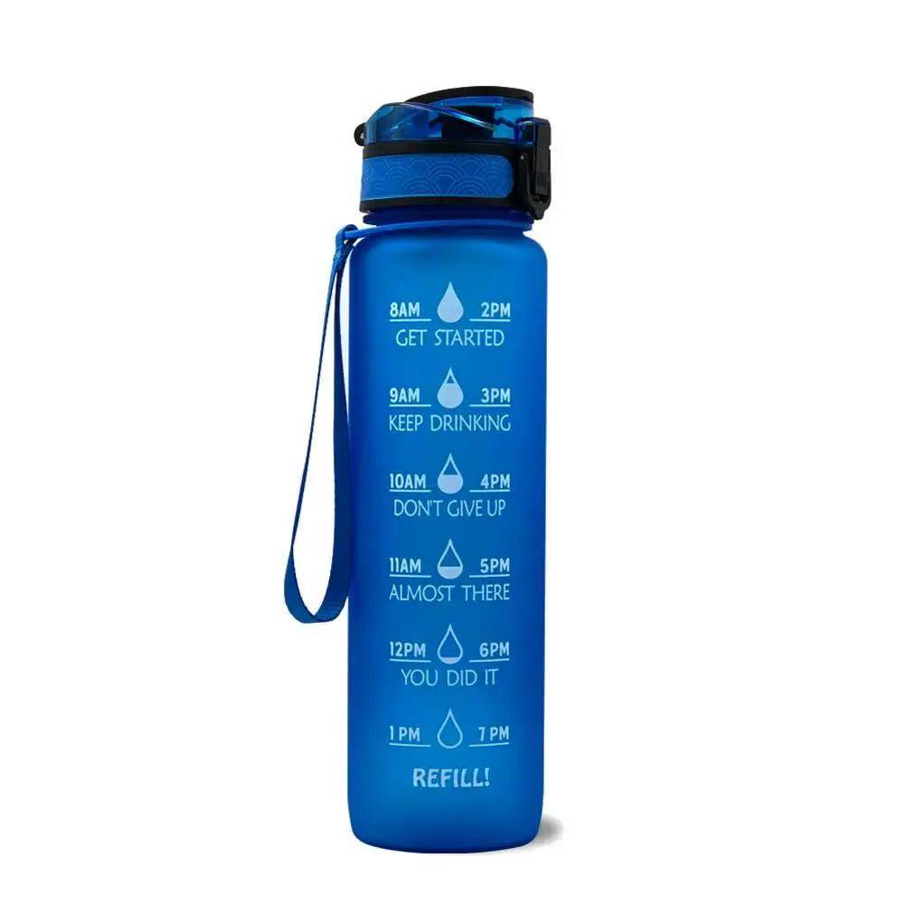 1L Leakproof Tritan Water Bottle with Time Scale & Bounce Cover - Perfect for Outdoor Sports & Fitness - Creatique