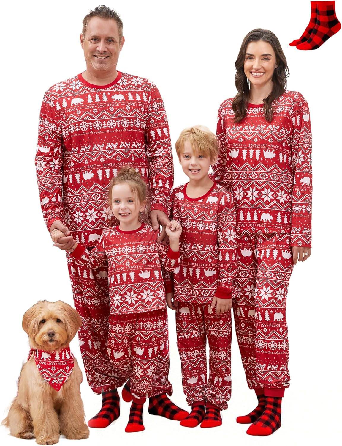 Christmas Family Matching Pajama Sets Includes Christmas Socks - Perfect for Family Photos & Holiday Celebrations - Creatique