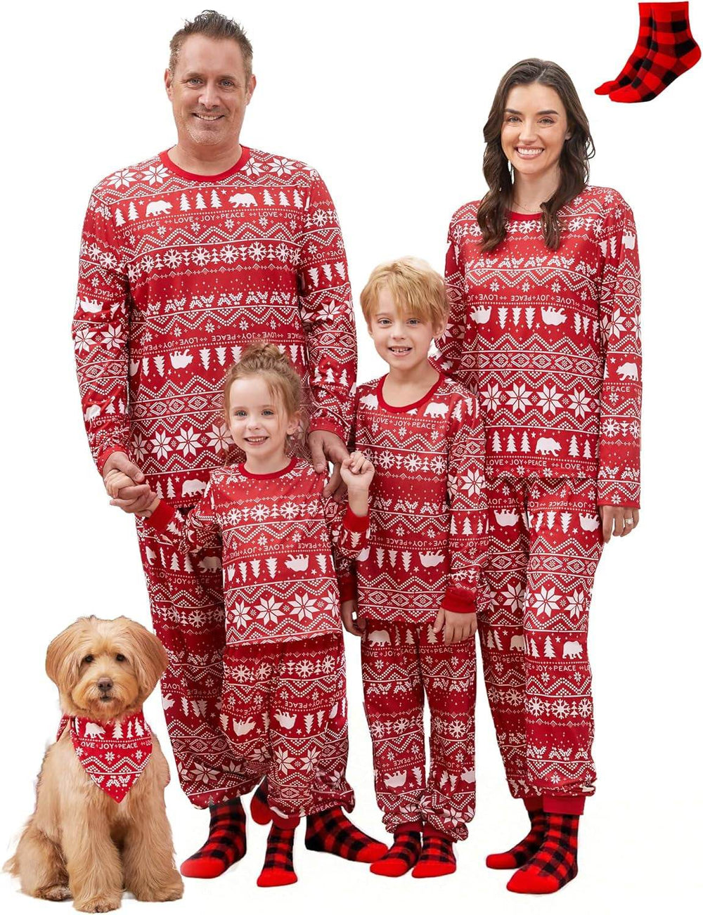 Christmas Family Matching Pajama Sets Includes Christmas Socks - Perfect for Family Photos & Holiday Celebrations - Creatique