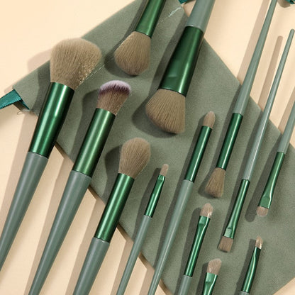 Complete makeup brush set for foundation concealer eyeshadow and lip application