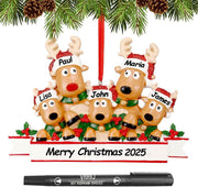 Personalized Christmas Ornaments 2025 Family of 2/3/4/5/6 Custom Christmas Ornament with Names Customized Family Ornaments for Christmas Tree Decoration Customized Gifts, Family of 5 - Creatique