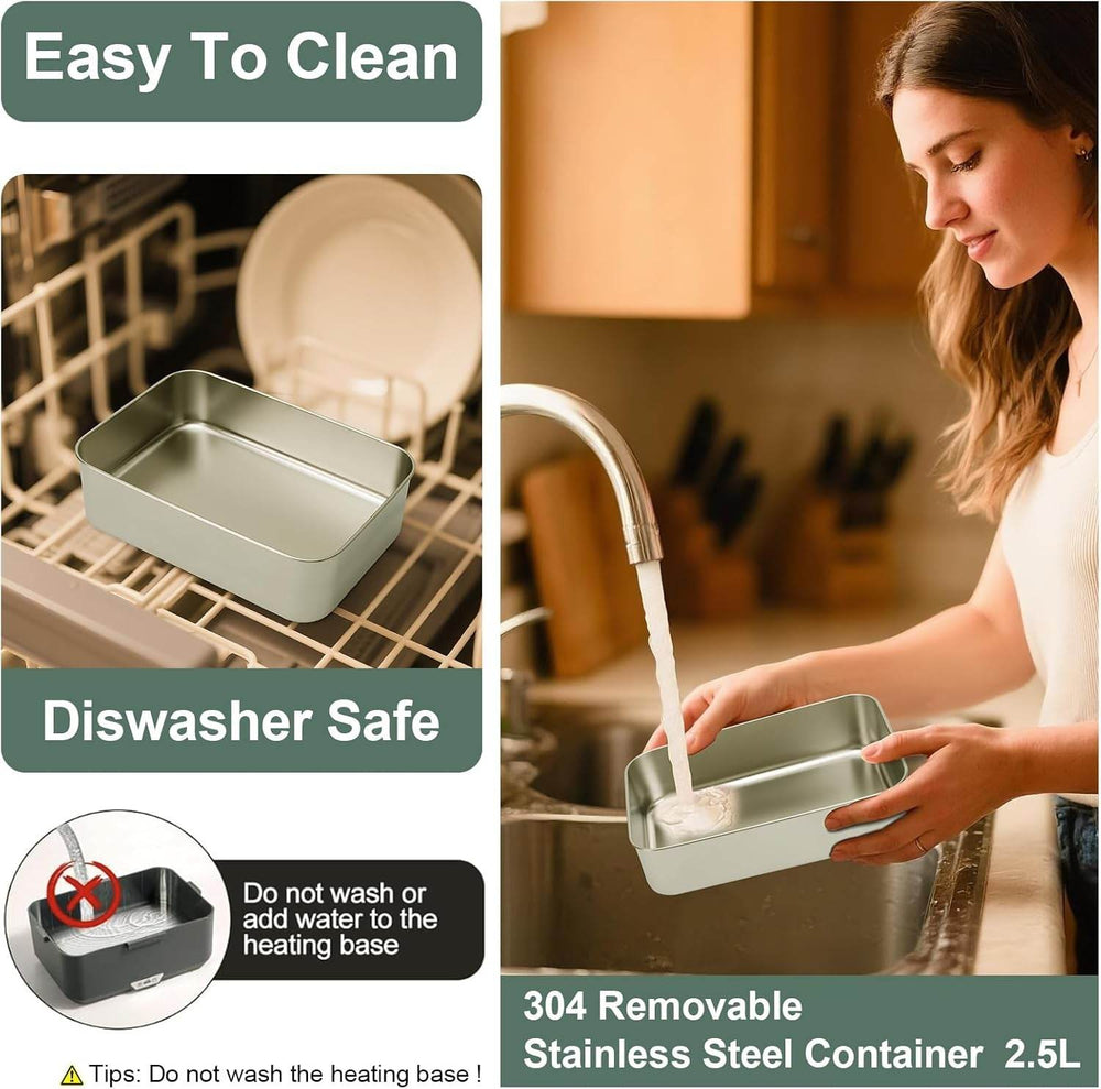 Electric Lunch Box for Adults – 3.5L Dual-Layer Portable Food Warmer for Car, Truck & Work - Creatique