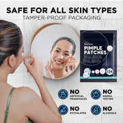 Pimple Patches for Face - 134 Count Hydrocolloid Acne Patches - Zit, Blemish, Cystic Acne Dots & Dark Spot Treatment - Invisible Clear Pimple Patch Stickers for Forehead, Chin, Nose, 3 Sizes (S, M, L) - Creatique