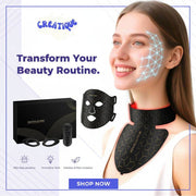 At-Home LED Face & Neck Mask | 7-Color Red + Near-Infrared Light Therapy - Creatique