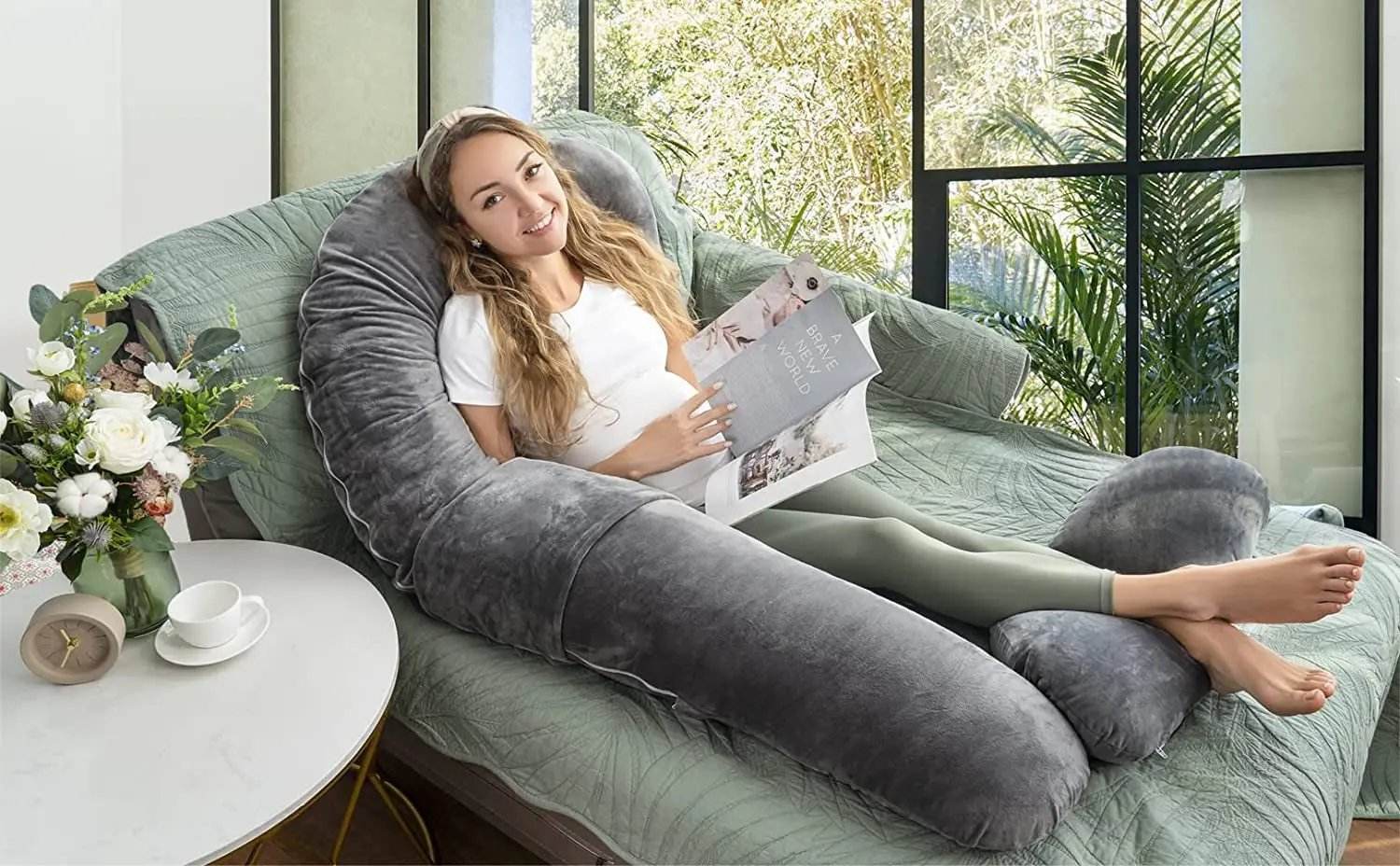 Full Body Pregnancy Pillow – Soft Velvet Cover - Creatique