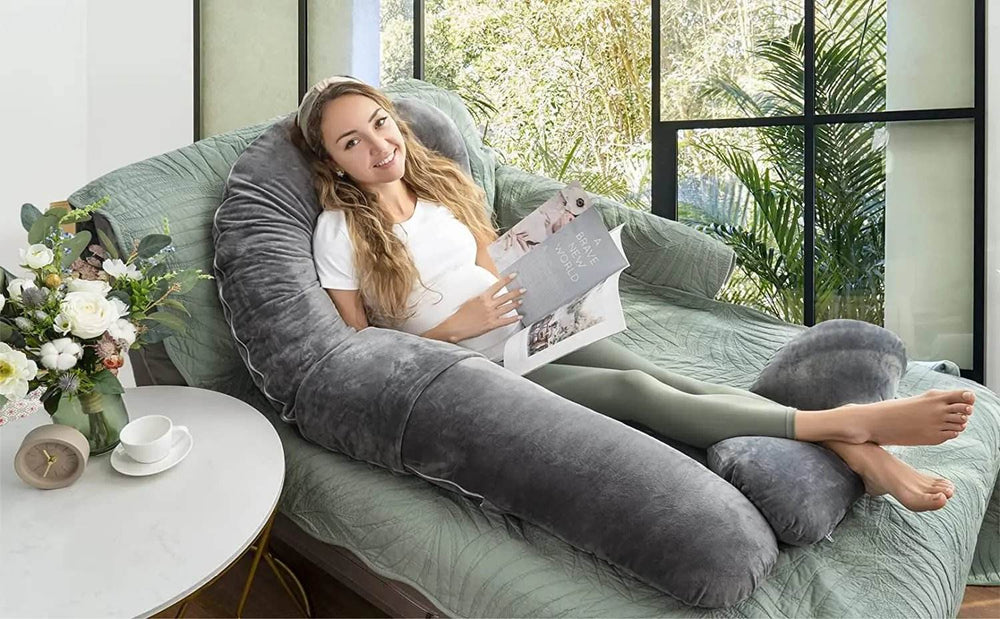 Full Body Pregnancy Pillow – Soft Velvet Cover - Creatique