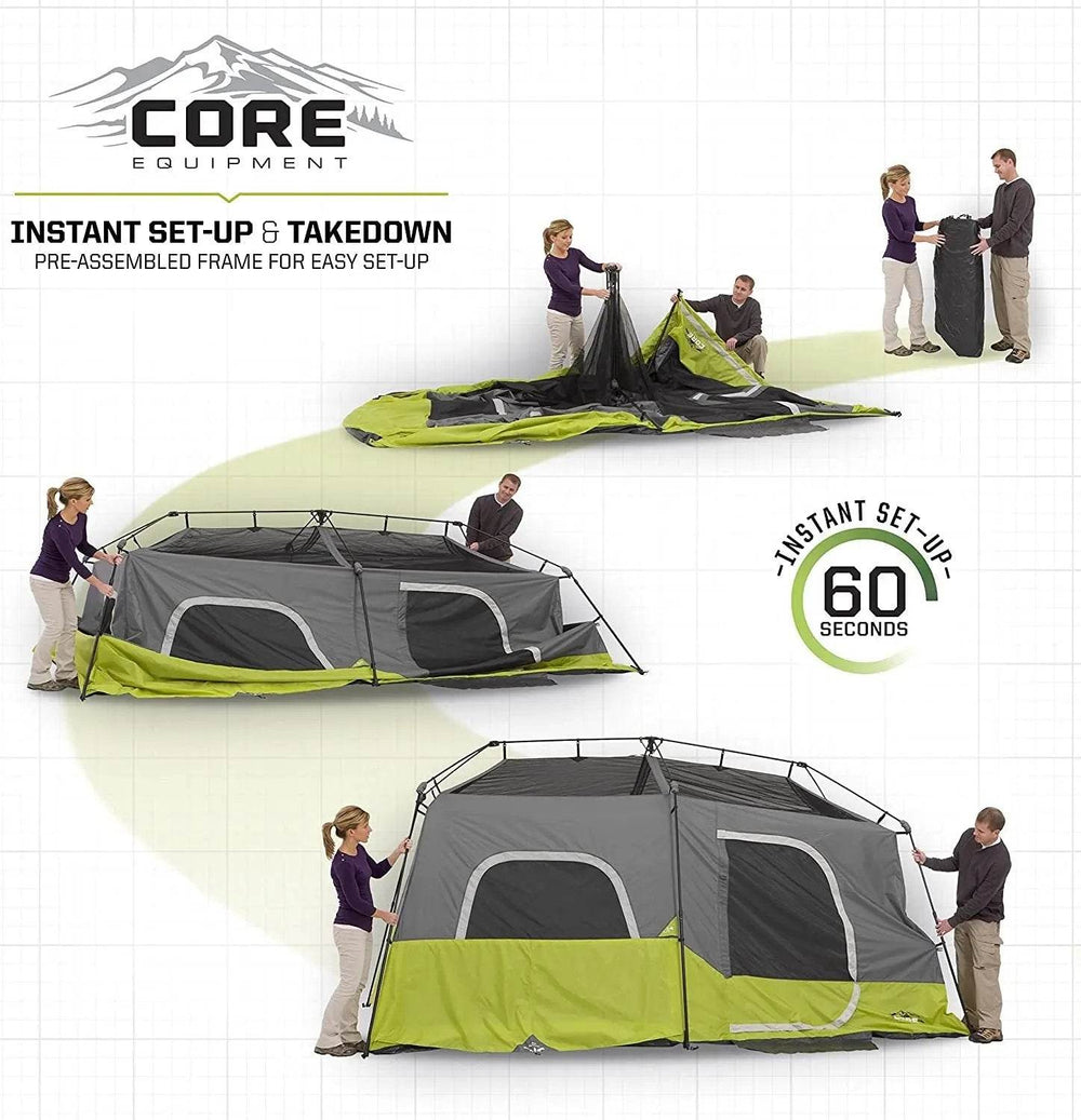 Family Camping Tent – 9 Person, Green - Creatique