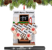 Personalized Christmas Ornaments 2025 Family of 2/3/4/5/6 Custom Christmas Ornament with Names Customized Family Ornaments for Christmas Tree Decoration Customized Gifts, Family of 5 - Creatique