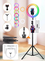 10-Inch Adjustable LED Ring Light with 160cm Tripod - Perfect for Live Streaming, Selfies, and Video Recording - Creatique