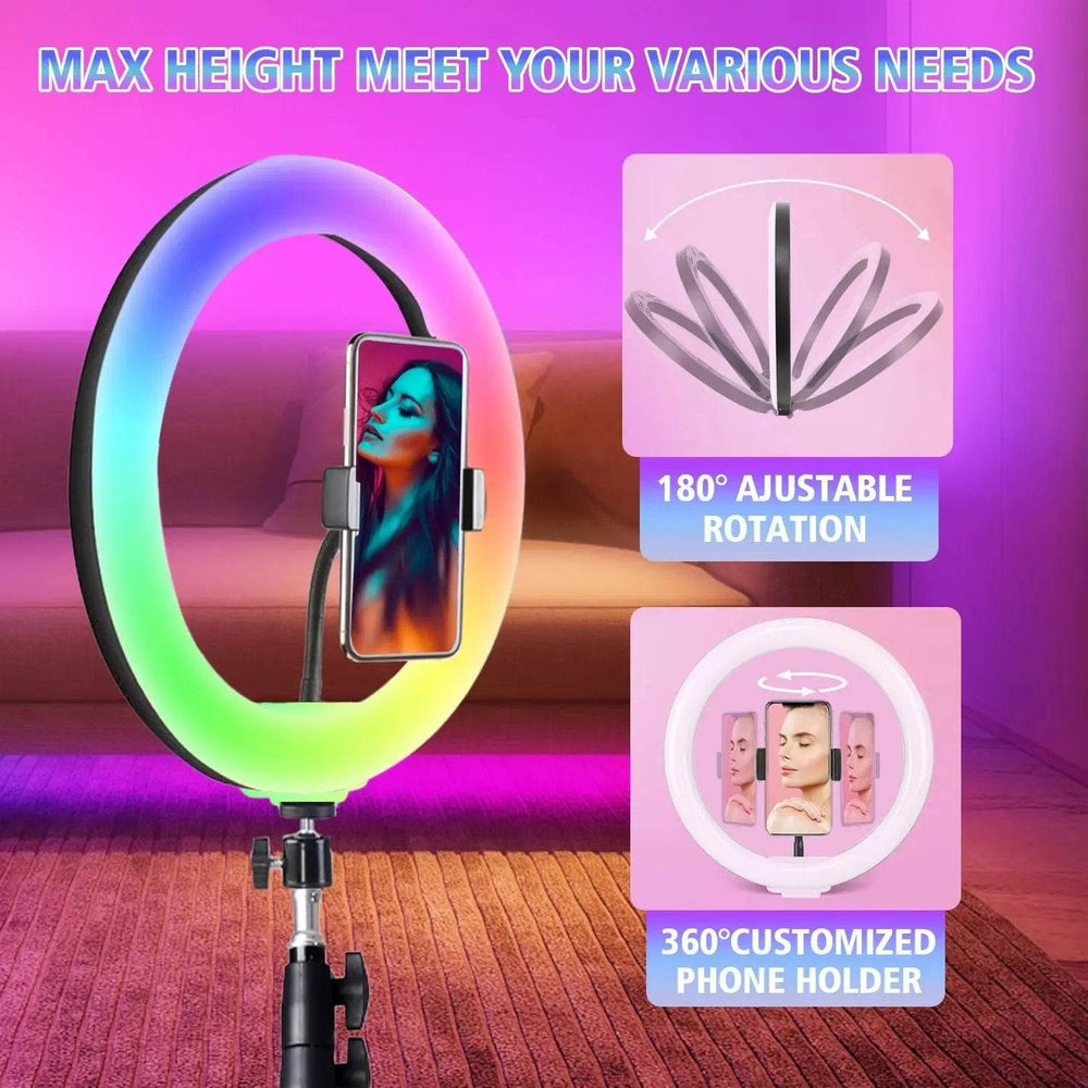 10-Inch Adjustable LED Ring Light with 160cm Tripod - Perfect for Live Streaming, Selfies, and Video Recording - Creatique