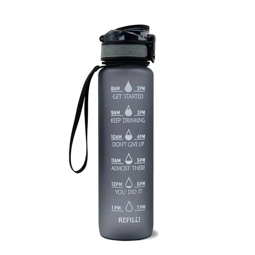 1L Leakproof Tritan Water Bottle with Time Scale & Bounce Cover - Perfect for Outdoor Sports & Fitness - Creatique