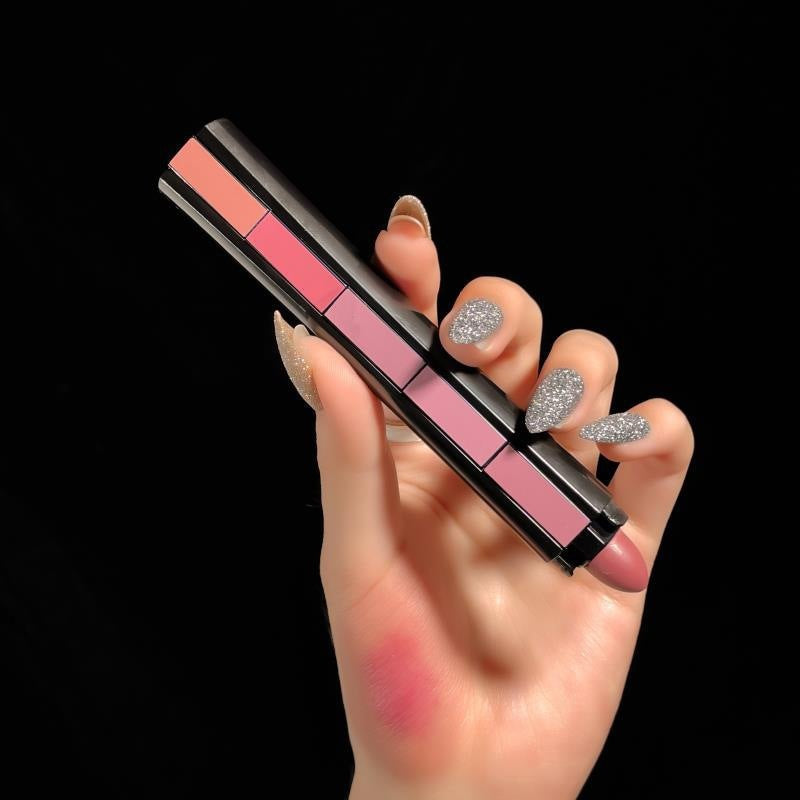 5-in-1 velvet matte lipstick set with multiple nude and bold color shades